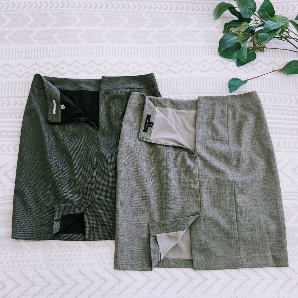 Ann Taylor Pencil Skirt Set - Black and Gray - Picture 2 of 9